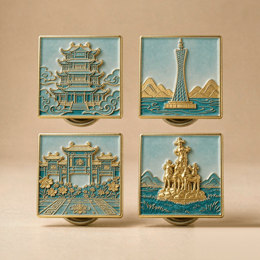 羊城八景珐琅冰箱贴